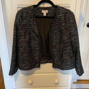 Loft blazer black white L